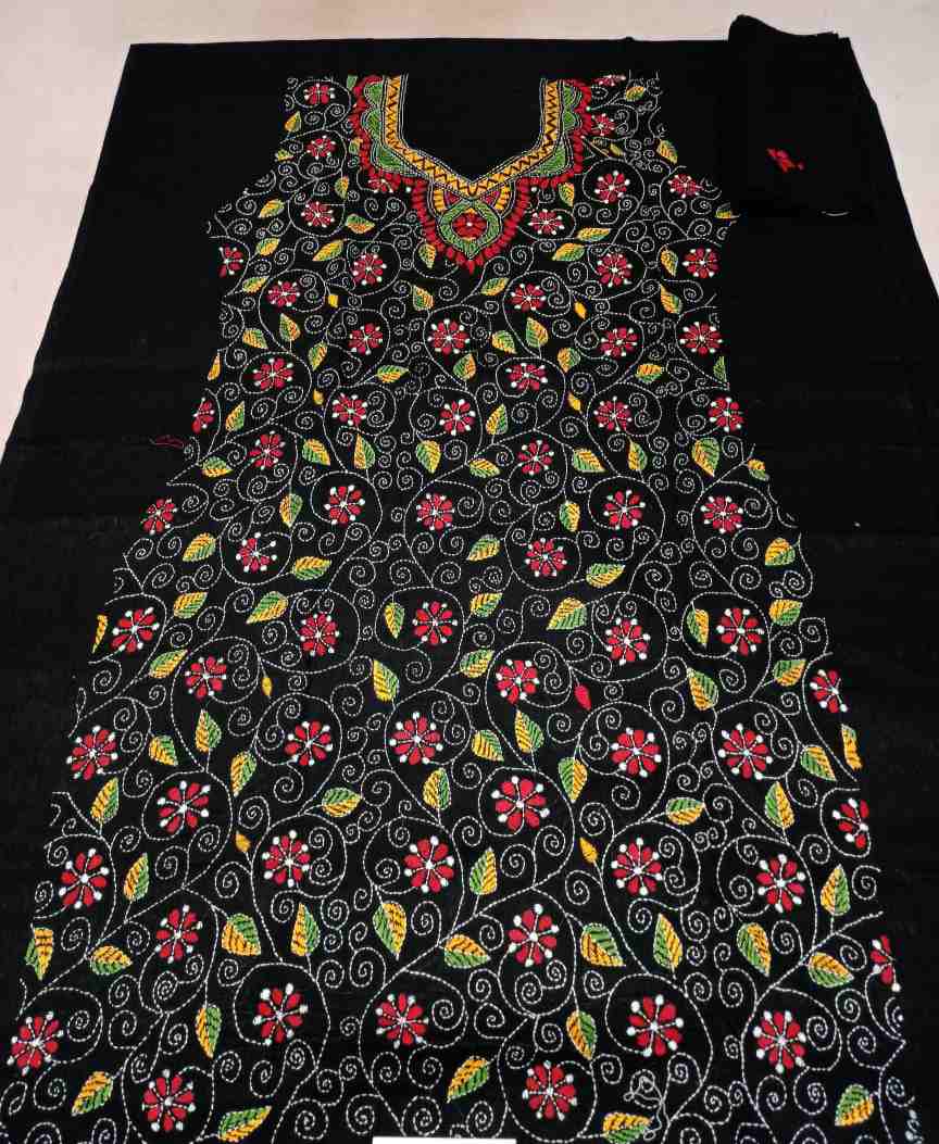 Kantha stitched salwar suit
