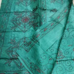 Kantha stitched silk saree