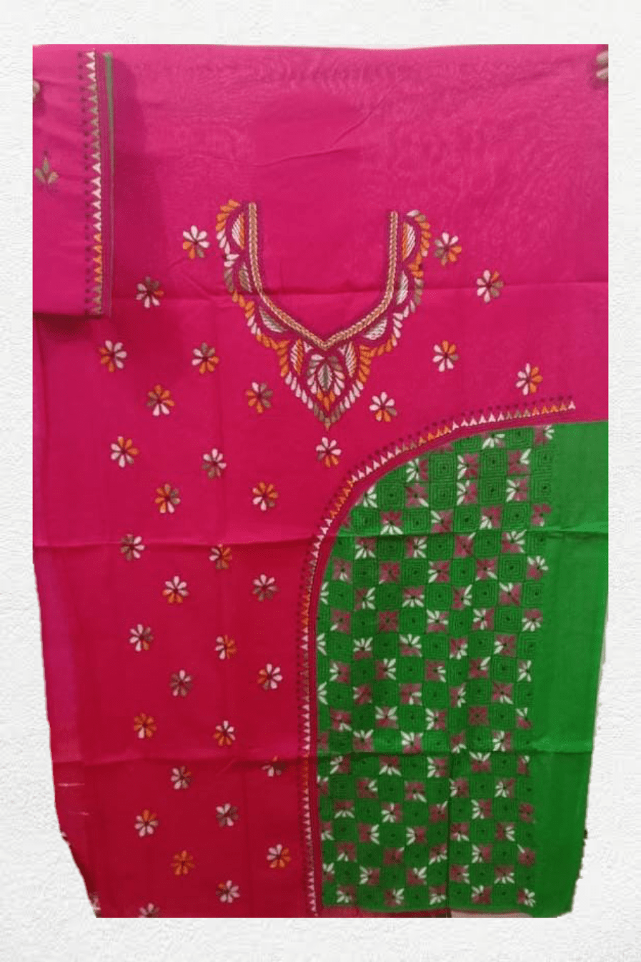 Kantha stitched salwar suit